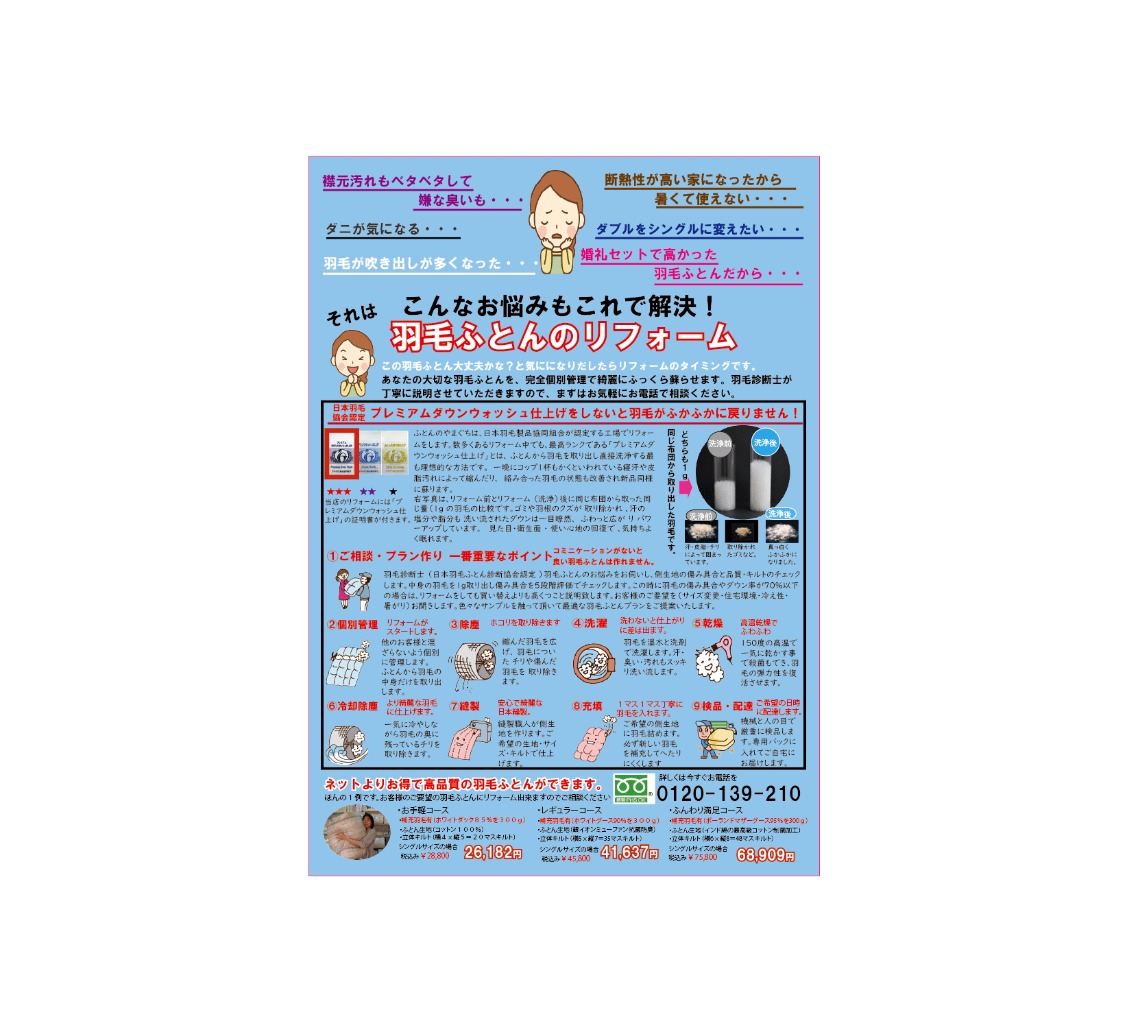 奈良県　香芝市　羽毛リフォーム